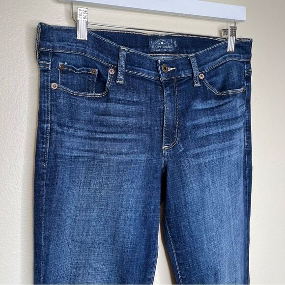 Lucky Brand Sweet Crop Blue Denim Medium Wash Jeans Classic 5 Pocket Women 10/30 - Picture 2 of 13